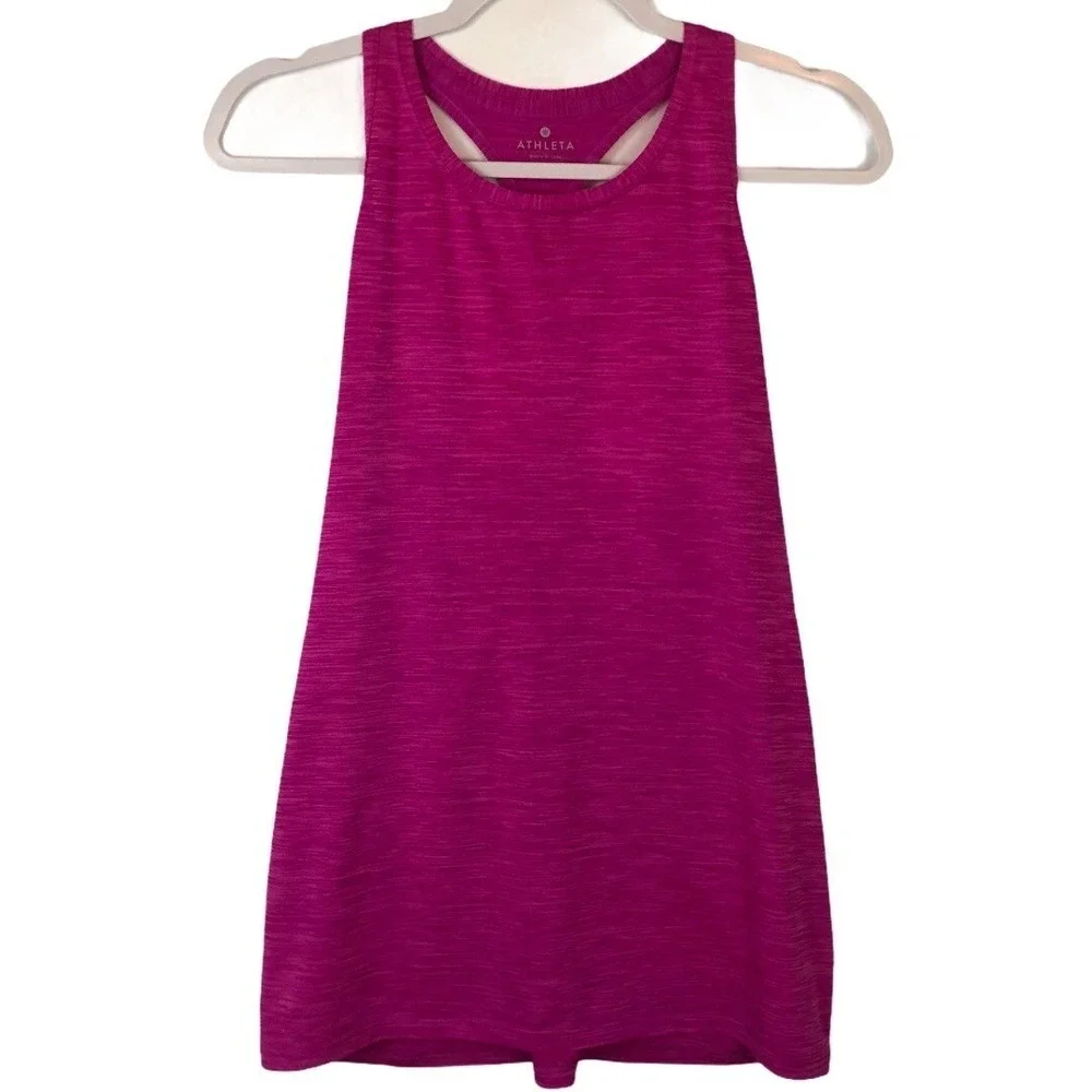 ATHLETA sz S Racerback Hot Pink Sleeveless TOP yoga workout athletic athleisure - Picture 3 of 9